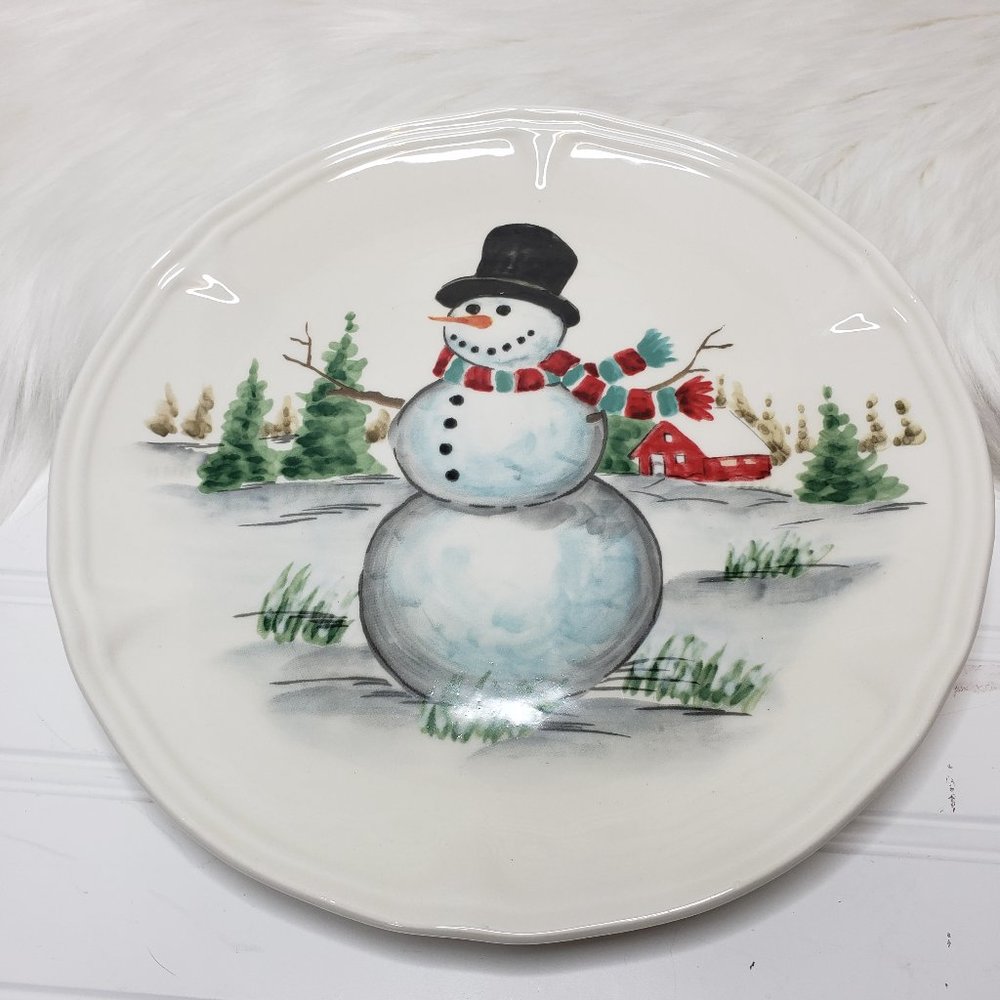 Maxcera Snowbuddies 9-1/4" Plate - Snowmen